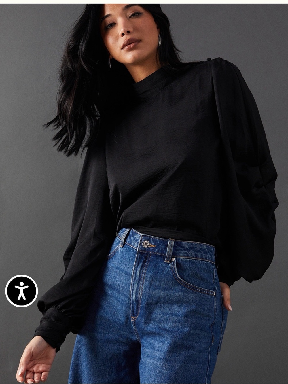 PrettyLittleThing Black Long Sleeve Blouse